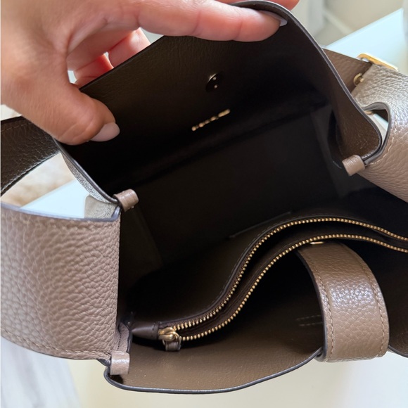 Coach Hadley Convertible Crossbody Bag pebbled leather Gold Dark Stone - Picture 3 of 3